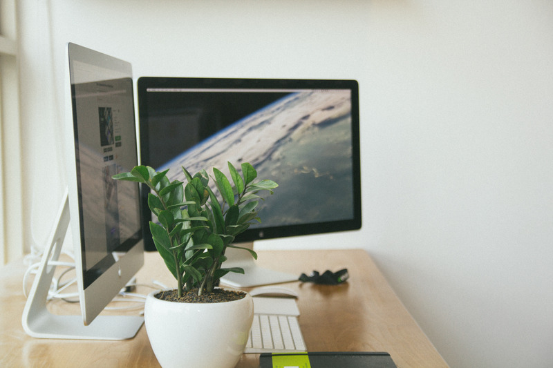 a minimalist working desk