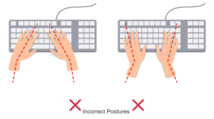 incorrect typing posture