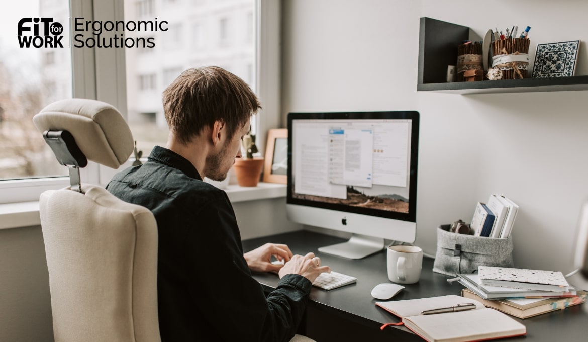 setting up ergonomic desk at home