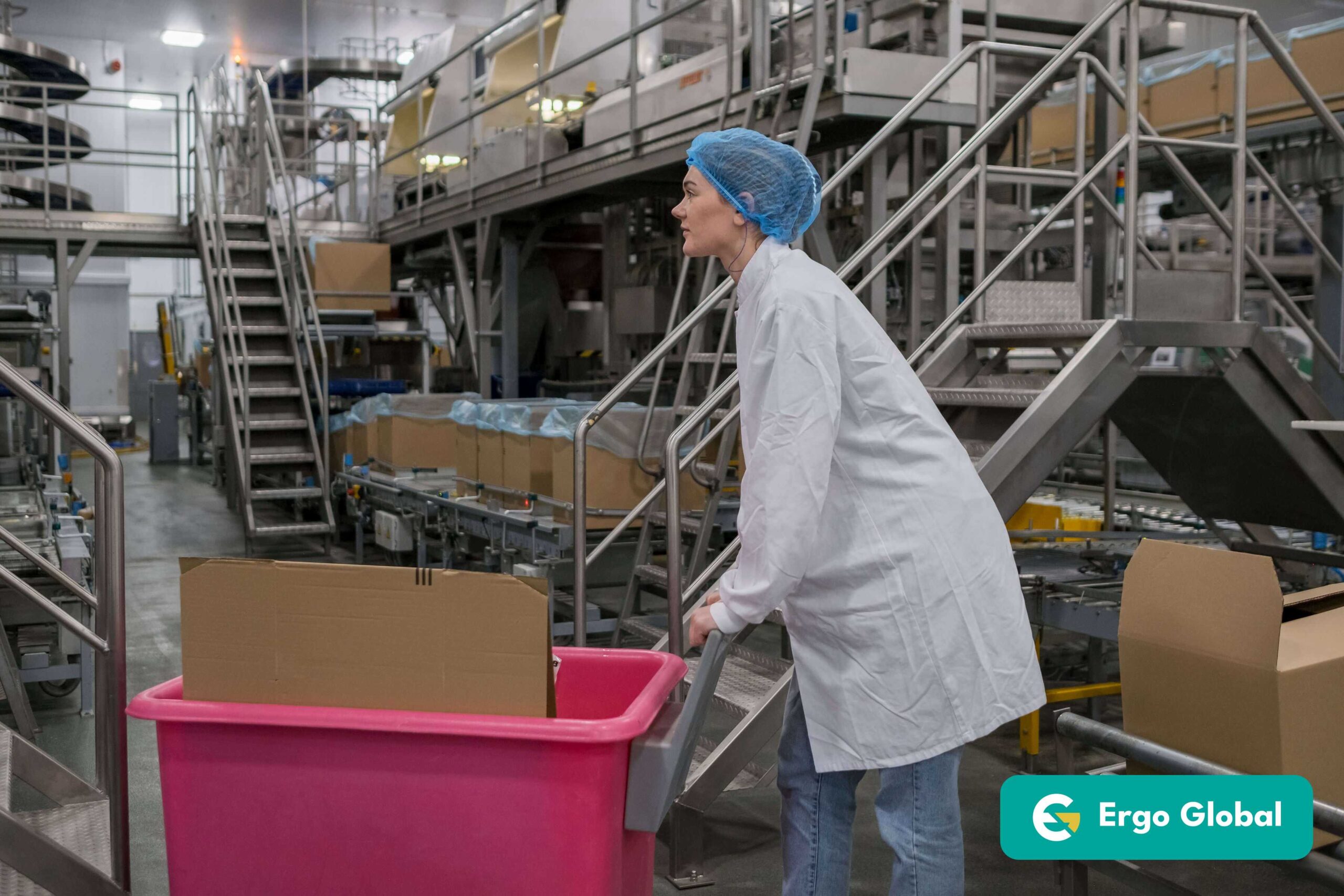 Employee working in an industrial facility