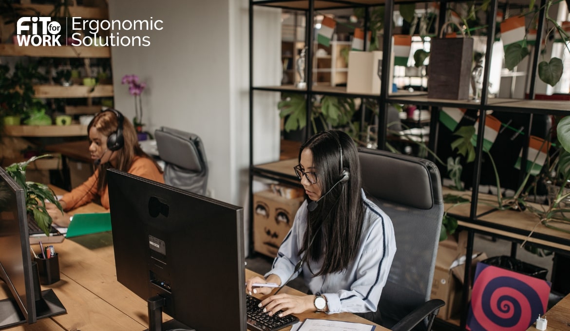 setting up desk ergonomically