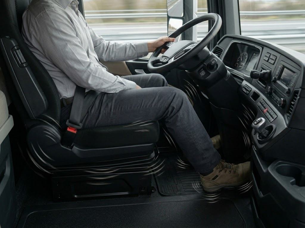 Road vibration transferring through the pedals.