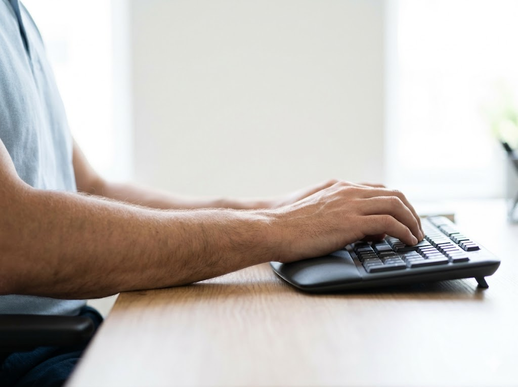 Shot of perfect neutral wrist posture. 